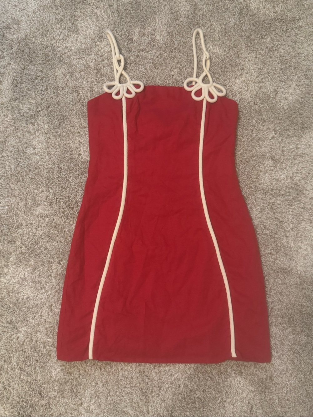 Farm Rio Red Linen Blend Sleeveless Mini Dress - Picture 2 of 7